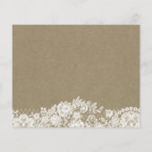 Rustic Heart White Lace Kraft Photo Save the Date (Achterkant)