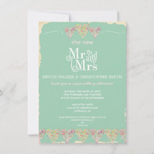 Rustic Hearts Chalkboard Post Wedding Uitnodiging