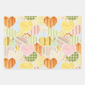 Rustic Hearts Inpakpapier Plat Vel Set van 3 (Voorkant)