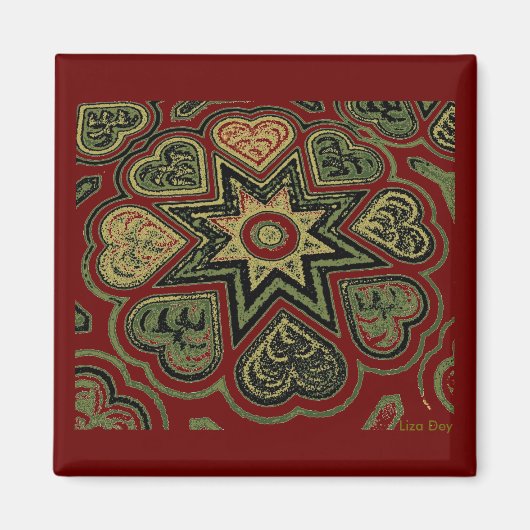 'Rustic Hearts' Magnet Magneet (Voorkant)