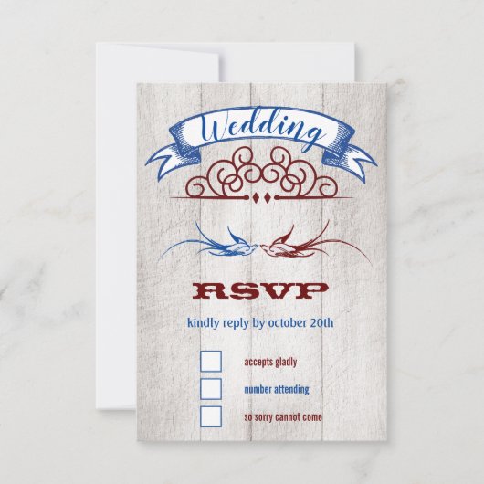 Rustic Hearts Mint Coral RSVP (Voorkant)