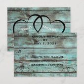 Rustic Hearts RSVP Kaartje (Voorkant / Achterkant)