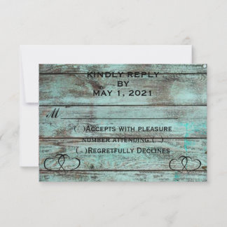 Rustic Hearts RSVP Kaartje