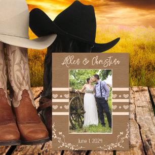 Rustic Hearts Wedding Gegraveerde Lijstjes