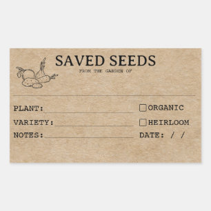 Rustic Heirloom Seed Packet Étiquettes