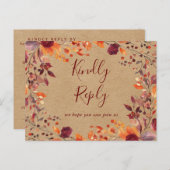 Rustic Herfst Autumn Song Request RSVP Briefkaart (Voorkant / Achterkant)