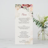 Rustic Herfst Boho Waterverf Bloemen Bruiloftsmenu Menu (Staand voorkant)