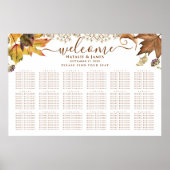 Rustic herfst bruiloft 18 tafelzitplaatsen poster (Voorkant)