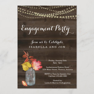 Rustic Herfst Engagement Party Invitation Kaart