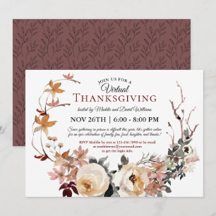 Rustic Herfst Floral - Grote virtuele Thanksgiving Kaart