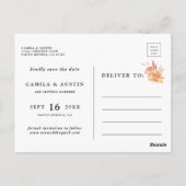Rustic Herfst Floral Wedding Photo Save the Date Briefkaart (Achterkant)