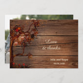 Rustic Herfst Foto bruiloft Hartelijk dank Bedankkaart (Voorkant / Achterkant)