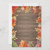 Rustic Herfst Girl Baby shower Kaart (Achterkant)