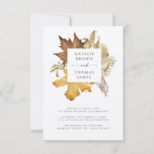 Rustic herfst iedereen in één QR-code Ecru Kaart (Voorkant)