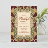 Rustic Herfst Leaf Thanksgiving Celebration Kaart (Staand voorkant)