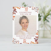 Rustic Herfst Memorial Funeral Prayer Fotokaart (Staand voorkant)