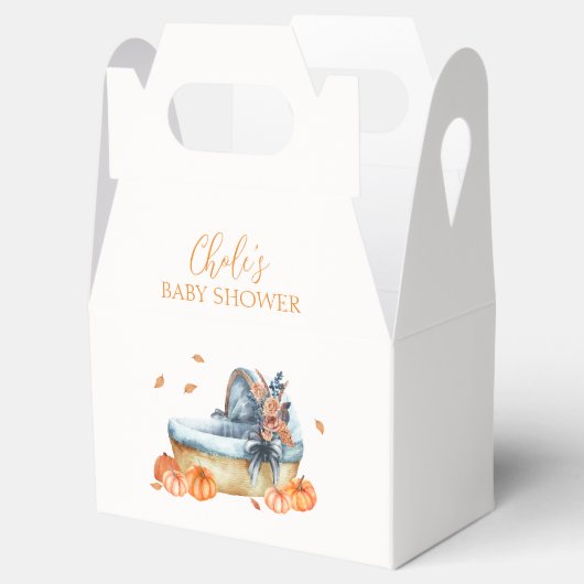  Rustic Herfst Pompoen Wieg Baby shower Bedankdoosjes (Geopend)