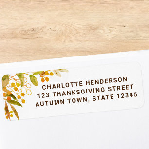 Rustic Herfst Theme Return-adres Etiket