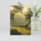  Rustic Herfst Tree String of Lights Wedding Kaart (Staand voorkant)