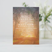  Rustic Herfst Tree String of Lights Wedding Kaart (Staand voorkant)