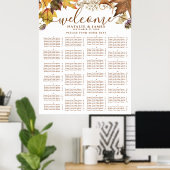 Rustic herfst weddenschap - alfabetisch zitplaatje poster (Thuiskantoor)