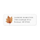 Rustic Herfstblad Retouradres Etiket (Voorkant)