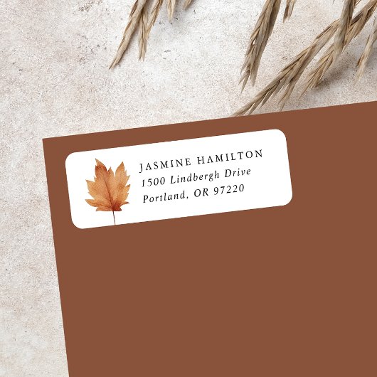 Rustic Herfstblad Retouradres Etiket