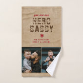 Rustic Hero Papa vaders Dag 2 Foto Collage Bad Handdoek (Handdoek)