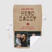 Rustic Hero Papa vaders Dag 2 Foto Collage Golfhanddoek (Insitu)