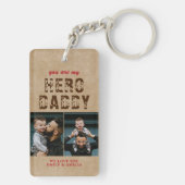 Rustic Hero Papa vaders Dag 2 Foto Collage Sleutelhanger (achterkant)