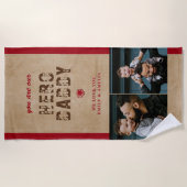 Rustic Hero Papa vaders Dag 2 Foto Collage Strandlaken (Voorkant)