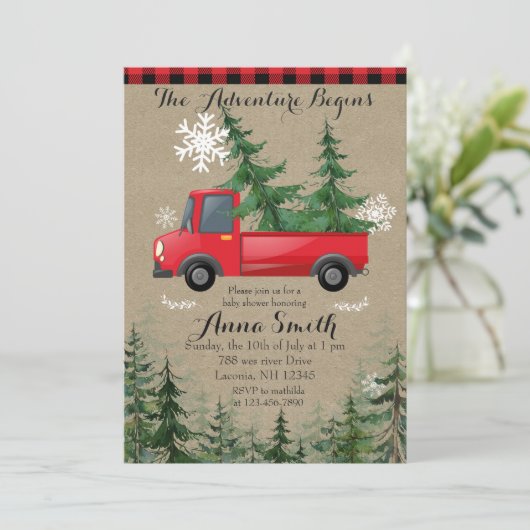 Rustic het avontuur begint de Uitnodiging van het  (Staand voorkant)