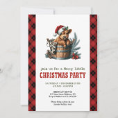 Rustic highland cow Christmas party invitation (Devant)