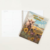 Rustic Highland Cow Vintage Truck Sunflowers  (Devant avec enveloppe)