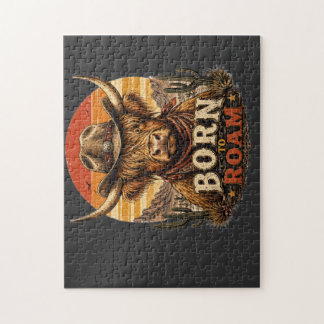 Rustic Highland Koe Coffeeemobiel | Country Wester Legpuzzel