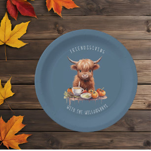 Rustic Highland Koe Friendsgiving Paper Bord