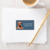 Rustic Highland Koe Friendsgiving Retourlabel Etiket (Insitu)