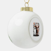 Rustic Highland Koe Ghost Halloween Keramische Bal Ornament (Links)