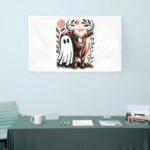 Rustic Highland Koe Ghost Halloween Spandoek (Beurs)