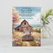 Rustic Hillbilly Campagne Faire-part de mariage (Debout devant)