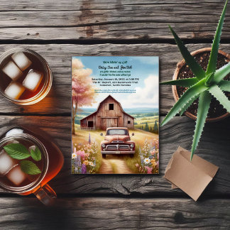 Rustic Hillbilly Countryside Huwelijksuitnodiging Kaart