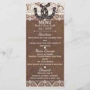 Rustic Hoefijzers & Kant Landelijke Western Menuka Menu