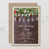 Rustic Holiday Anniversaire Fête Invitation (Devant / Derrière)