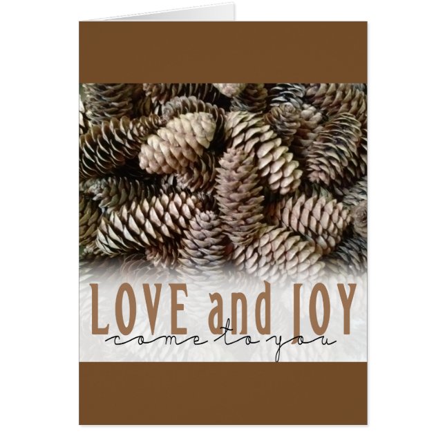 Rustic Holiday Love and Joy Pine Cone (Devant)