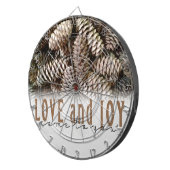 Rustic Holiday Love and Joy Pine Cone Dartbord (Voorkant Rechts)