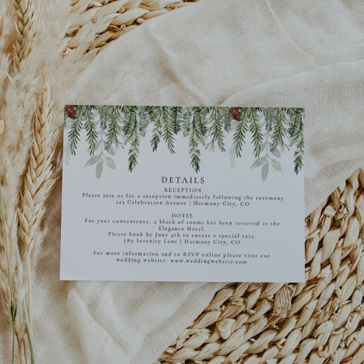 Rustic Holiday Mariage Détails Carte de boîtier