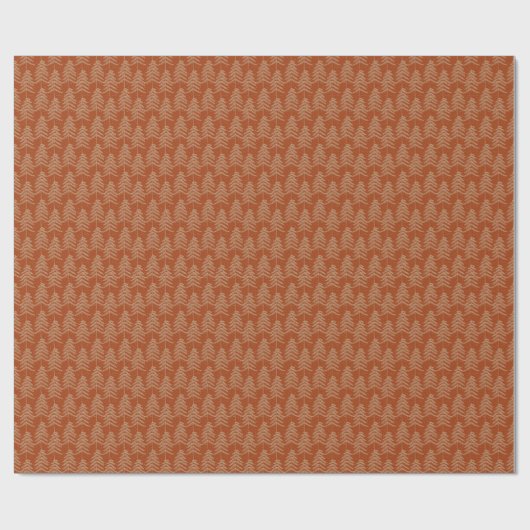 Rustic Holiday Pine Tree Pattern Rust Golden Brown Cadeaupapier (Vlak)