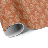 Rustic Holiday Pine Tree Pattern Rust Golden Brown Cadeaupapier (Rol Hoek)