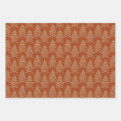 Rustic Holiday Pine Tree Pattern Rust Golden Brown Inpakpapier Vel (Voorkant 3)