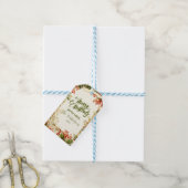 Rustic Holly Berry Christmas Cadeaulabel (Met Touw)